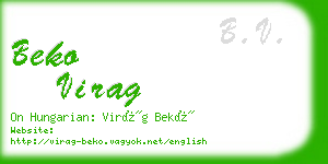 beko virag business card